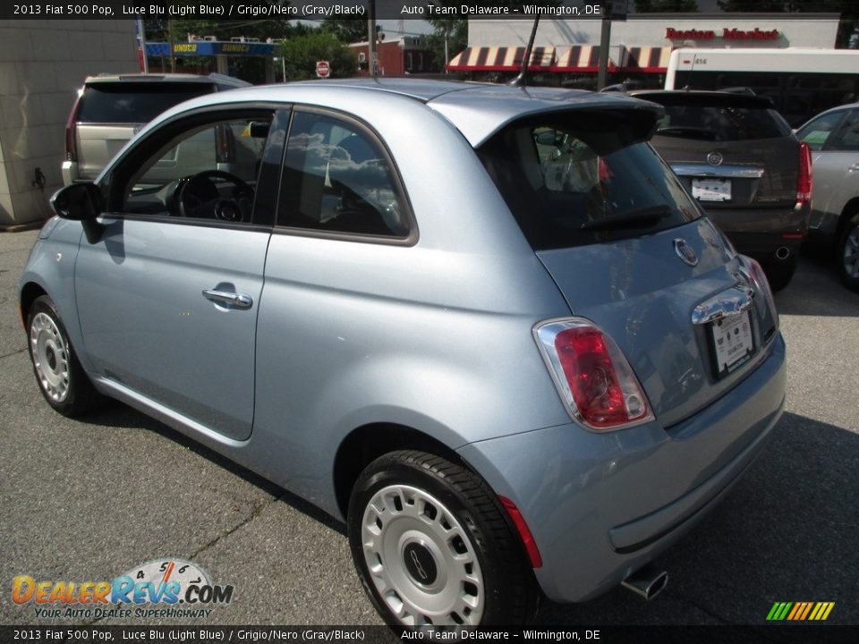 2013 Fiat 500 Pop Luce Blu (Light Blue) / Grigio/Nero (Gray/Black) Photo #4