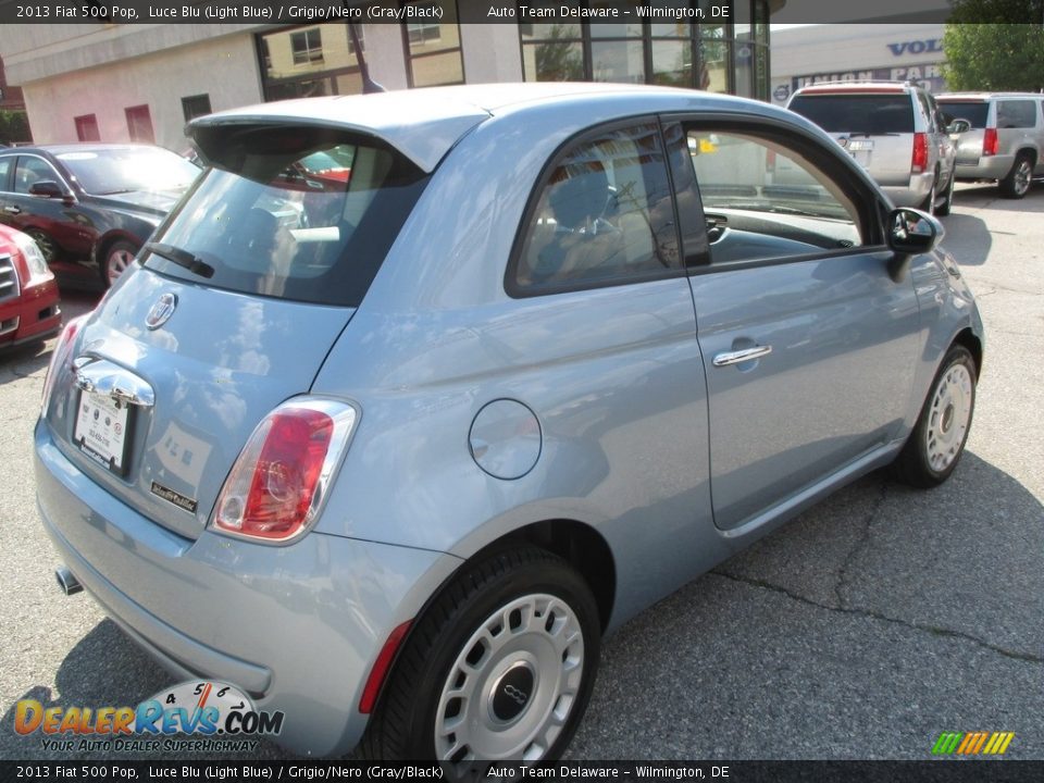 2013 Fiat 500 Pop Luce Blu (Light Blue) / Grigio/Nero (Gray/Black) Photo #6