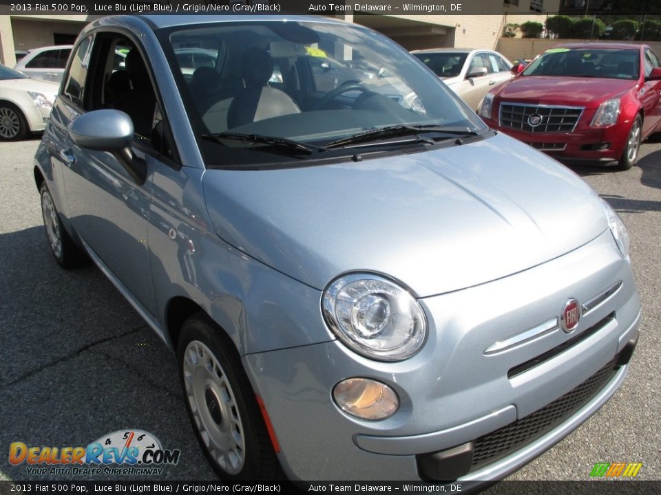 2013 Fiat 500 Pop Luce Blu (Light Blue) / Grigio/Nero (Gray/Black) Photo #7