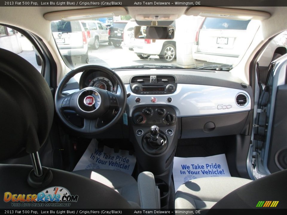 2013 Fiat 500 Pop Luce Blu (Light Blue) / Grigio/Nero (Gray/Black) Photo #11