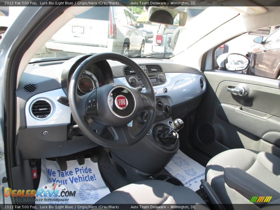 2013 Fiat 500 Pop Luce Blu (Light Blue) / Grigio/Nero (Gray/Black) Photo #13