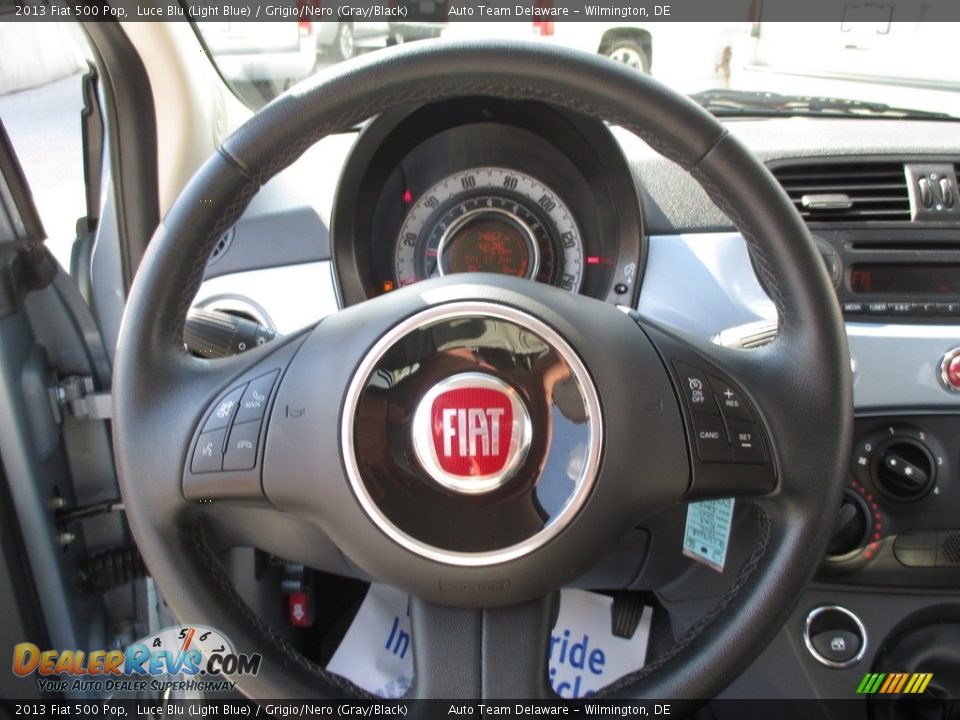 2013 Fiat 500 Pop Luce Blu (Light Blue) / Grigio/Nero (Gray/Black) Photo #14