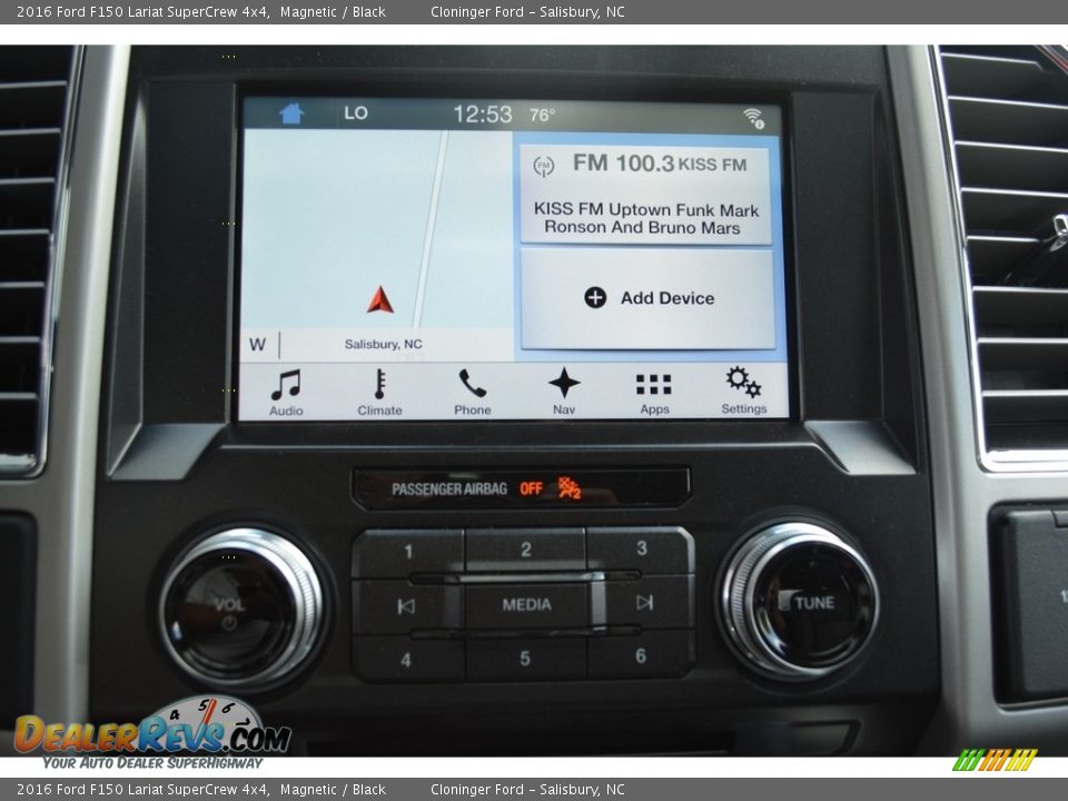 2016 Ford F150 Lariat SuperCrew 4x4 Magnetic / Black Photo #12