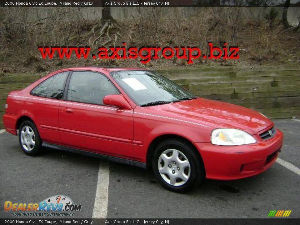 2000 Honda Civic EX Coupe Milano Red / Gray Photo #1