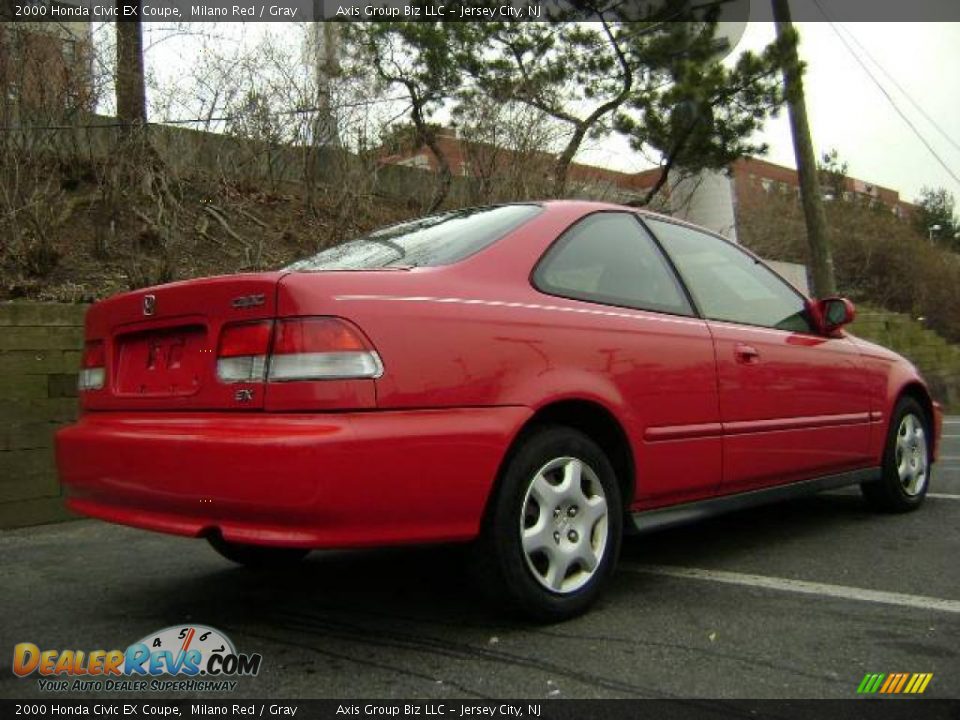 2000 Honda Civic EX Coupe Milano Red / Gray Photo #8