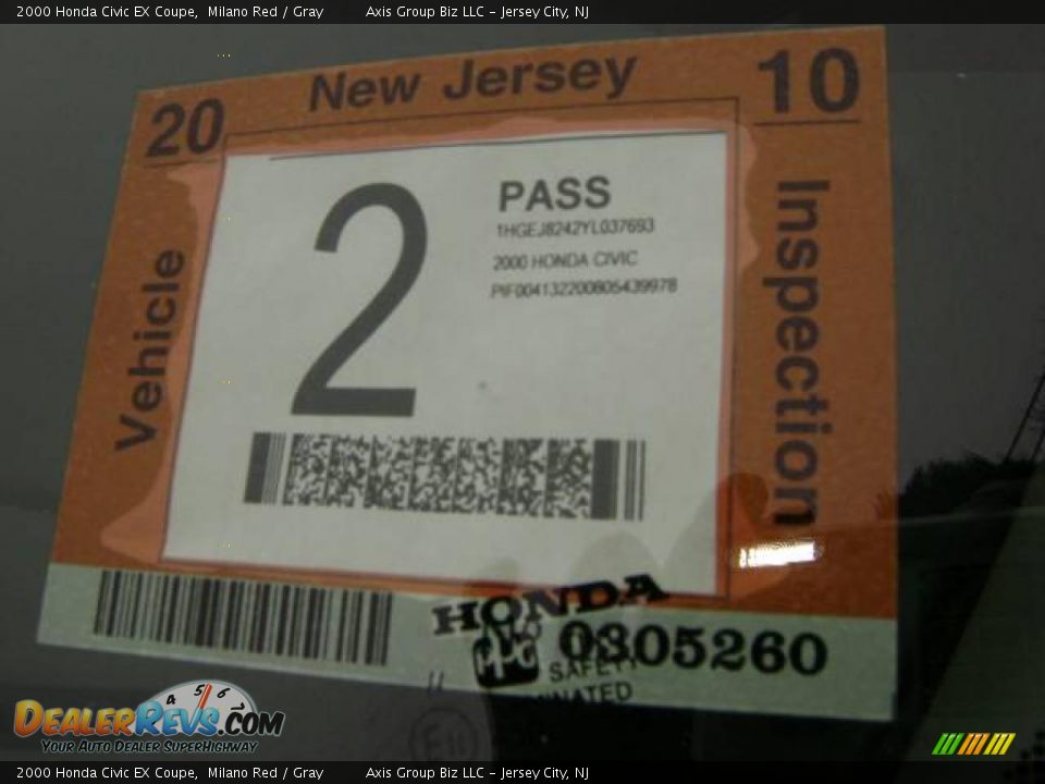 2000 Honda Civic EX Coupe Milano Red / Gray Photo #9