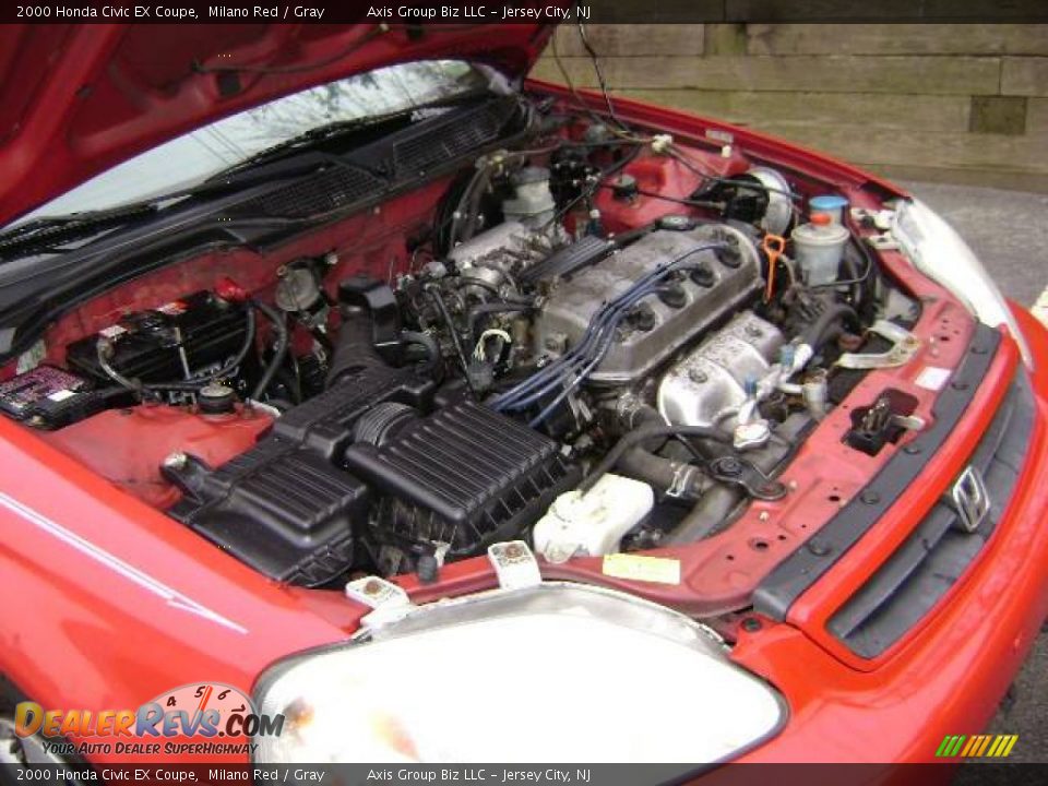 2000 Honda Civic EX Coupe Milano Red / Gray Photo #10