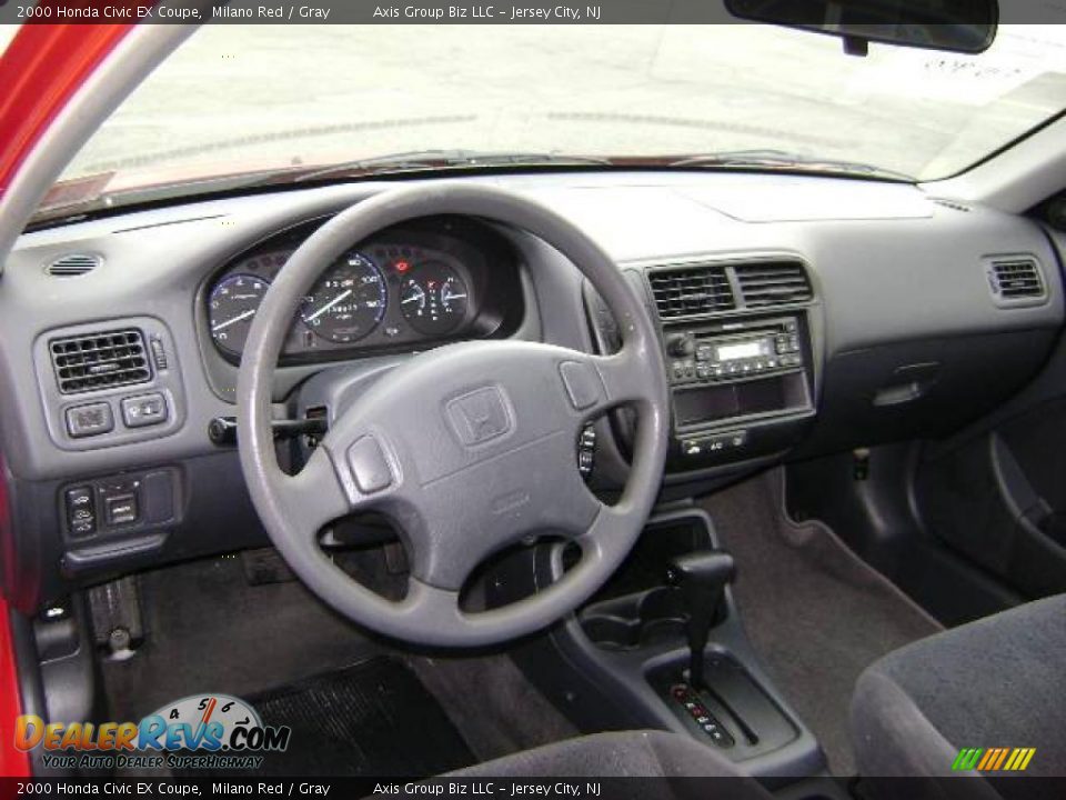 2000 Honda Civic EX Coupe Milano Red / Gray Photo #11