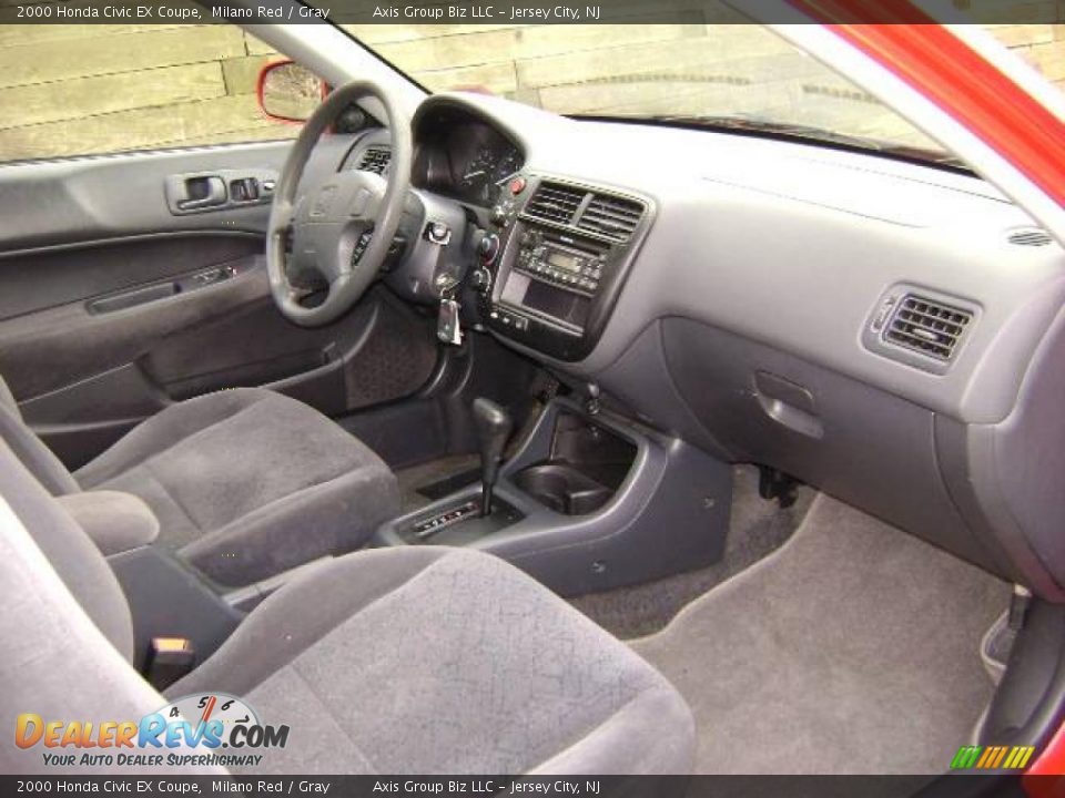 2000 Honda Civic EX Coupe Milano Red / Gray Photo #12