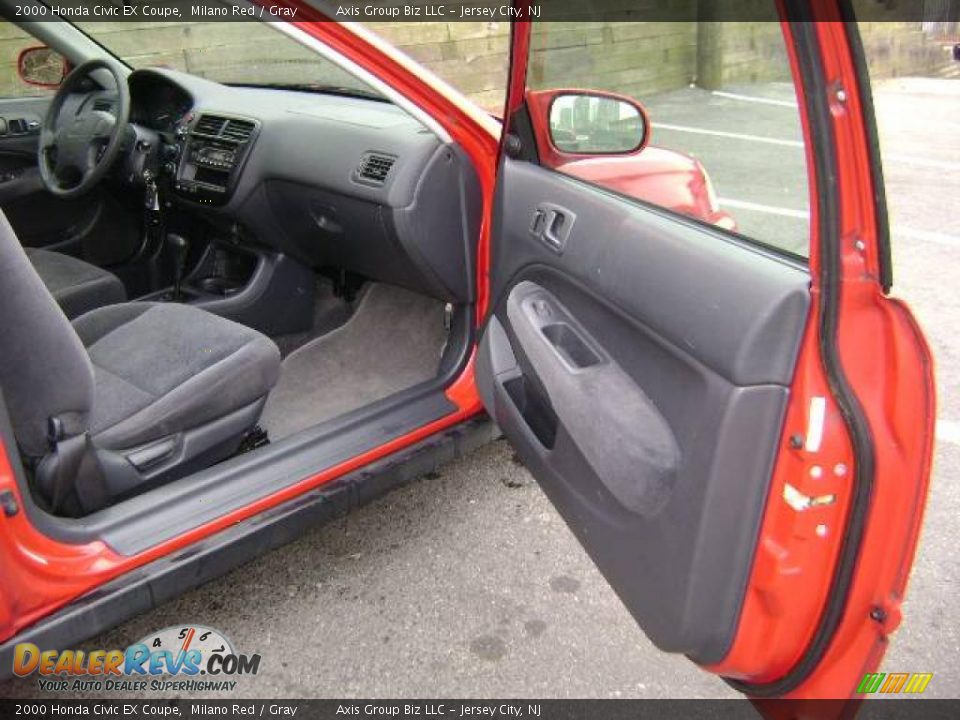 2000 Honda Civic EX Coupe Milano Red / Gray Photo #13