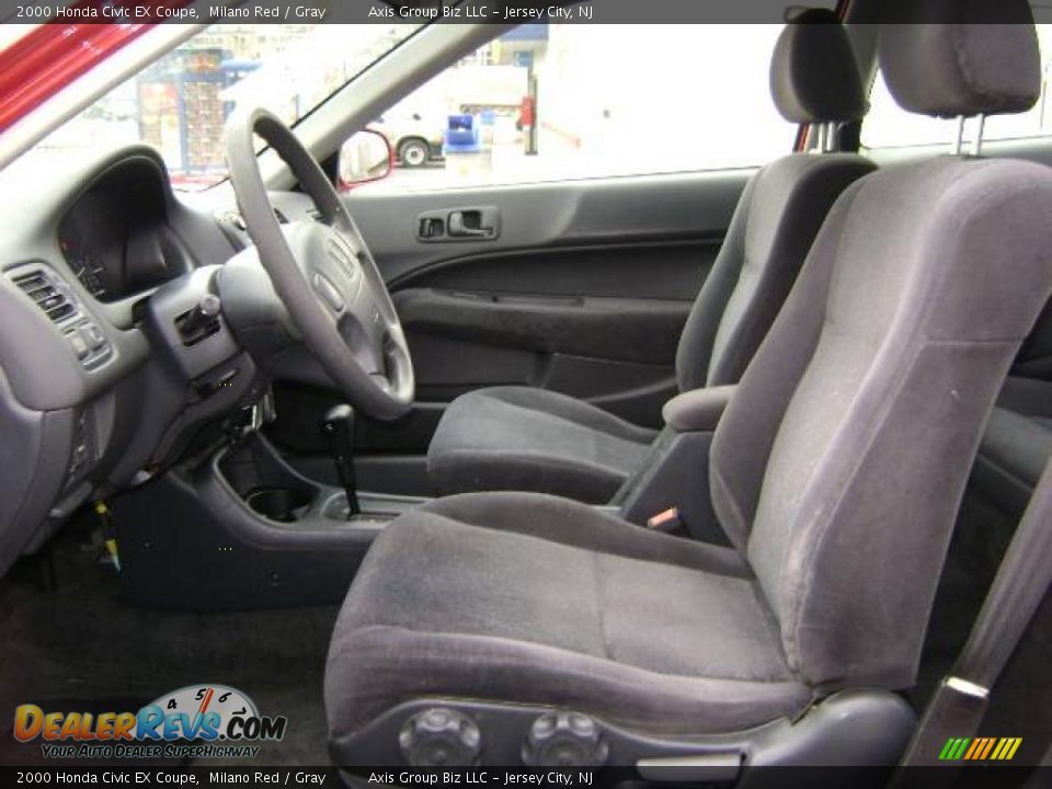 2000 Honda Civic EX Coupe Milano Red / Gray Photo #14