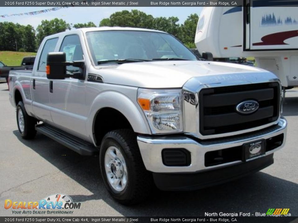 2016 Ford F250 Super Duty XL Crew Cab 4x4 Ingot Silver Metallic / Steel Photo #8