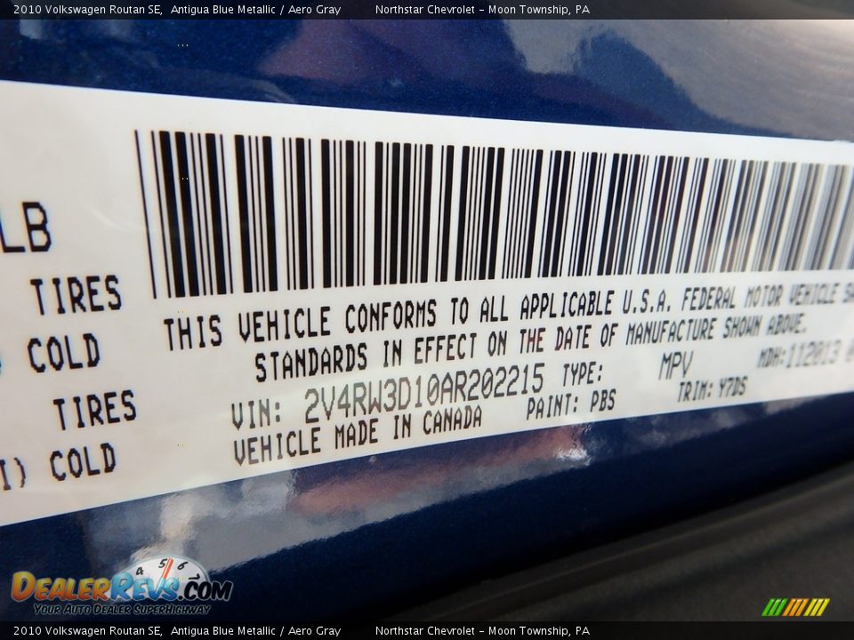 2010 Volkswagen Routan SE Antigua Blue Metallic / Aero Gray Photo #14