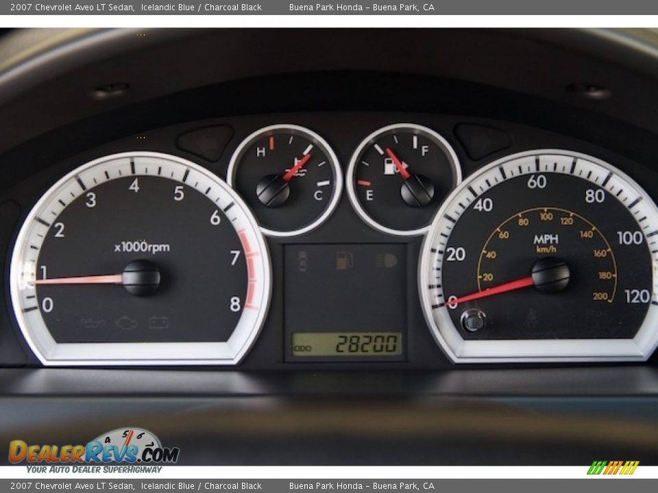 2007 Chevrolet Aveo LT Sedan Icelandic Blue / Charcoal Black Photo #20