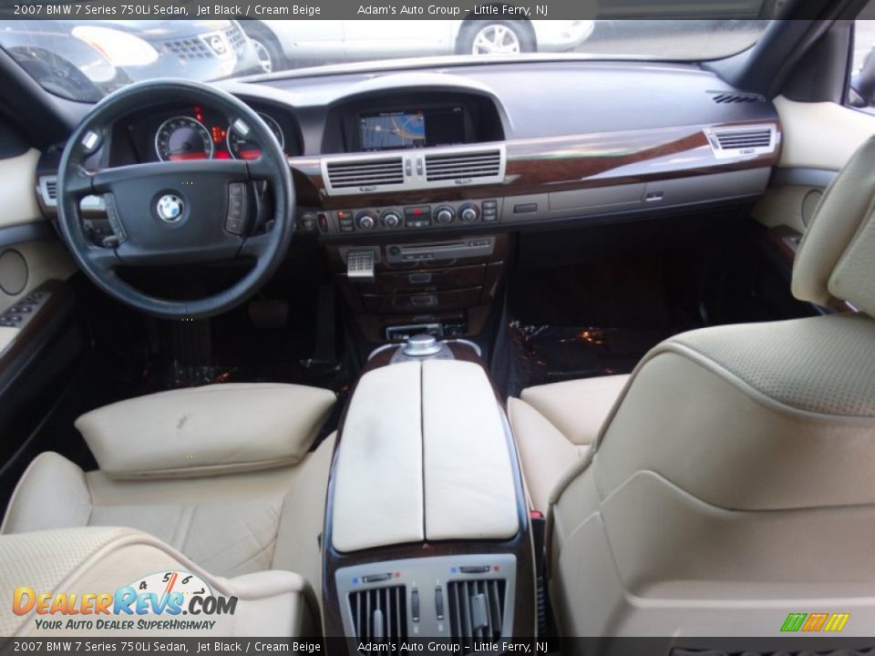 2007 BMW 7 Series 750Li Sedan Jet Black / Cream Beige Photo #25