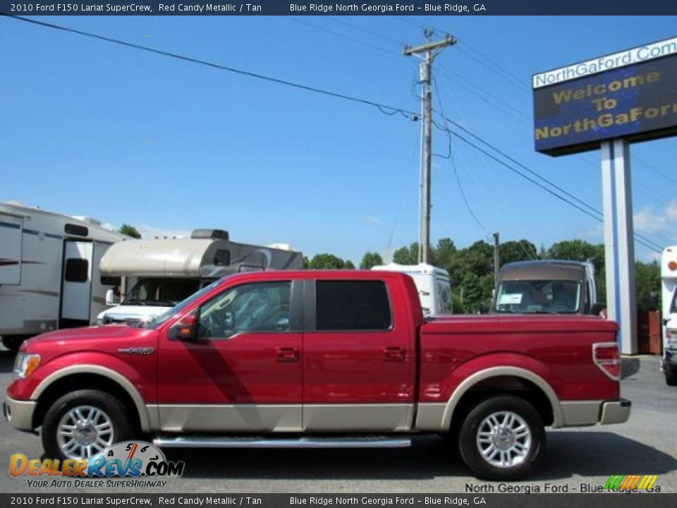 2010 Ford F150 Lariat SuperCrew Red Candy Metallic / Tan Photo #2