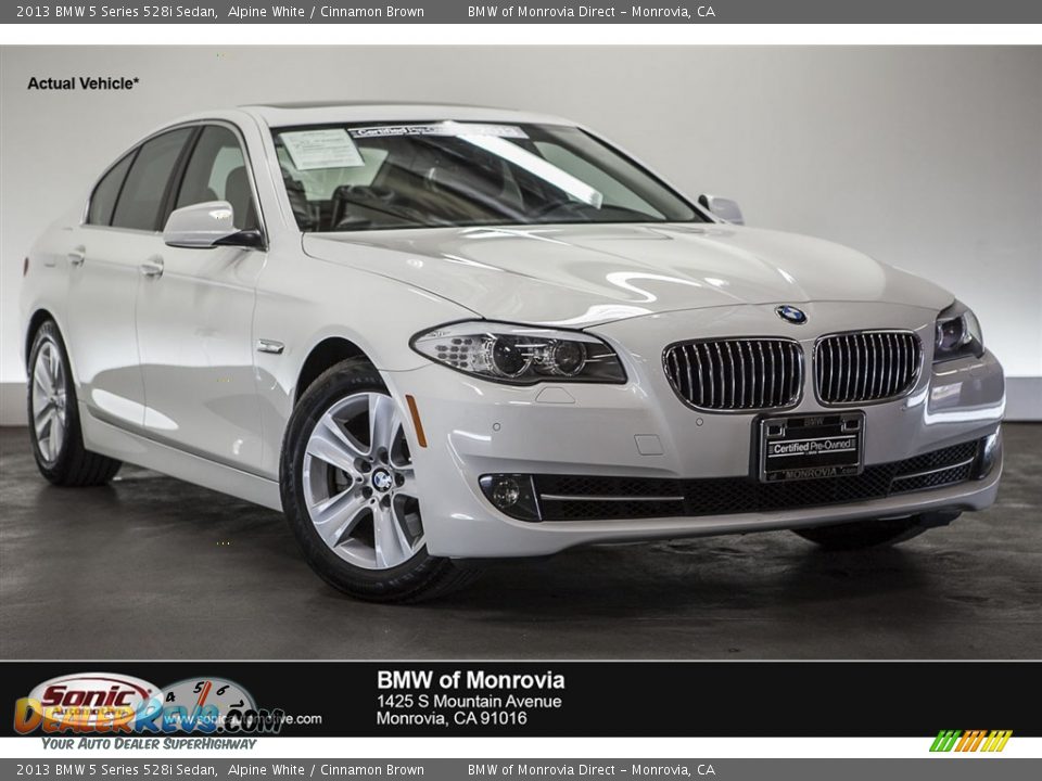 2013 BMW 5 Series 528i Sedan Alpine White / Cinnamon Brown Photo #1