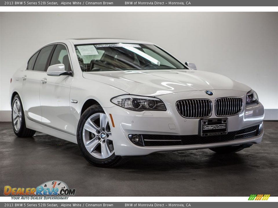 2013 BMW 5 Series 528i Sedan Alpine White / Cinnamon Brown Photo #12