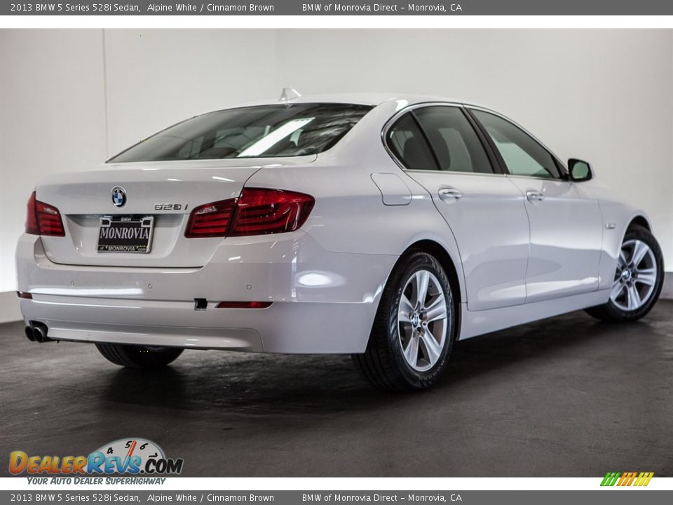 2013 BMW 5 Series 528i Sedan Alpine White / Cinnamon Brown Photo #14