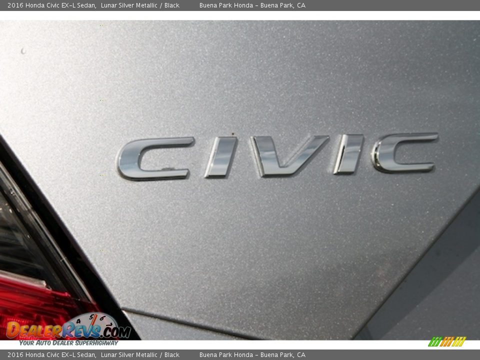 2016 Honda Civic EX-L Sedan Lunar Silver Metallic / Black Photo #3