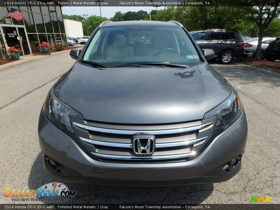 2014 Honda CR-V EX-L AWD Polished Metal Metallic / Gray Photo #8