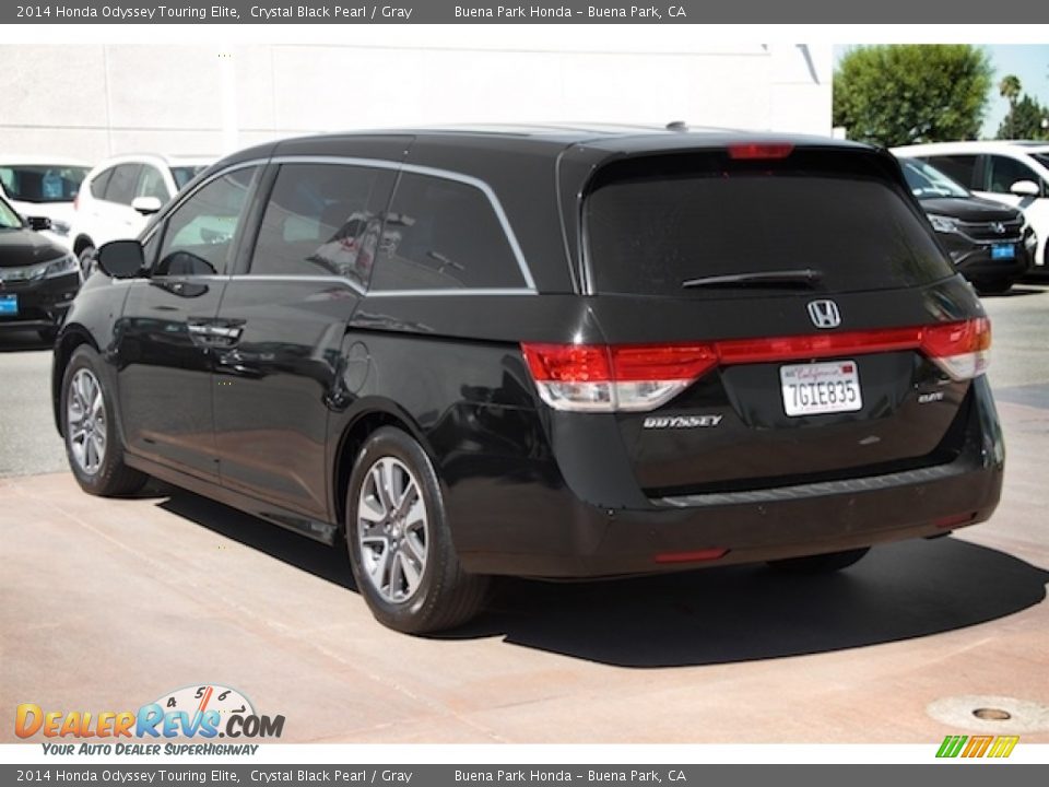 2014 Honda Odyssey Touring Elite Crystal Black Pearl / Gray Photo #2