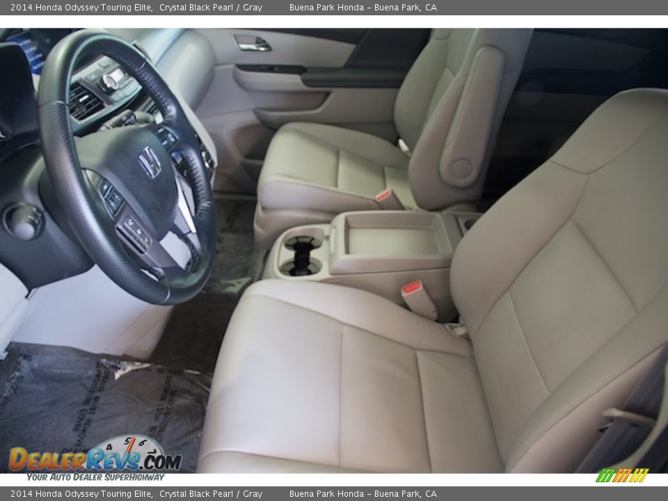 2014 Honda Odyssey Touring Elite Crystal Black Pearl / Gray Photo #3