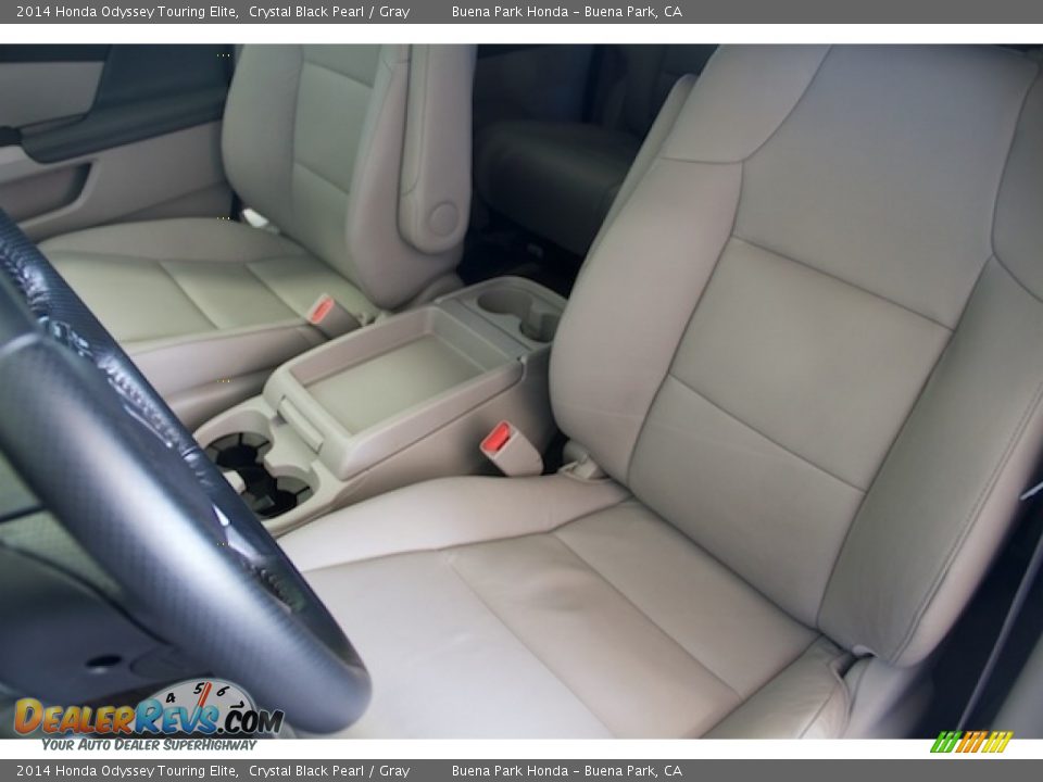 2014 Honda Odyssey Touring Elite Crystal Black Pearl / Gray Photo #14