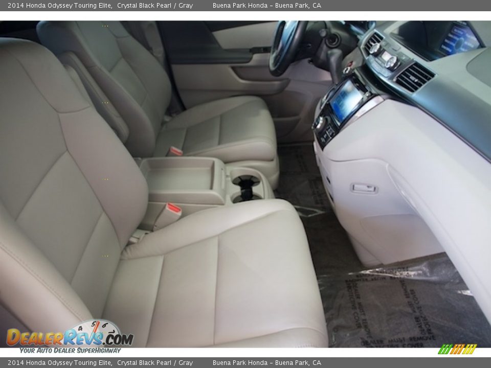 2014 Honda Odyssey Touring Elite Crystal Black Pearl / Gray Photo #23