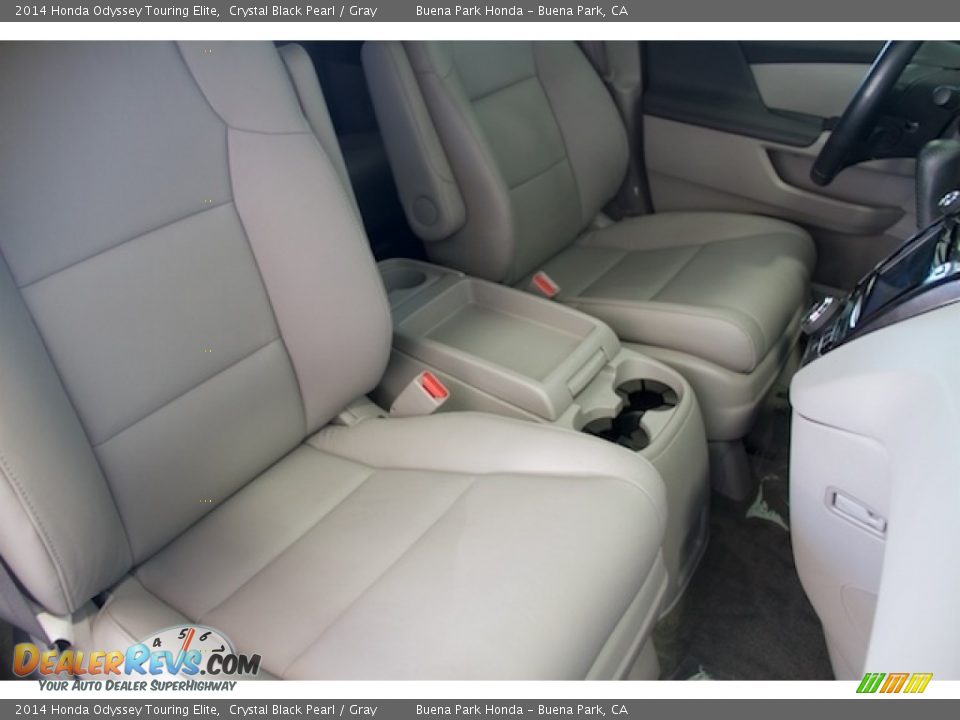 2014 Honda Odyssey Touring Elite Crystal Black Pearl / Gray Photo #24