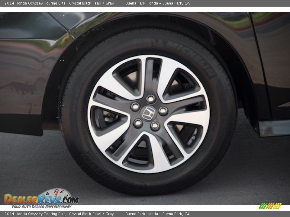 2014 Honda Odyssey Touring Elite Crystal Black Pearl / Gray Photo #33