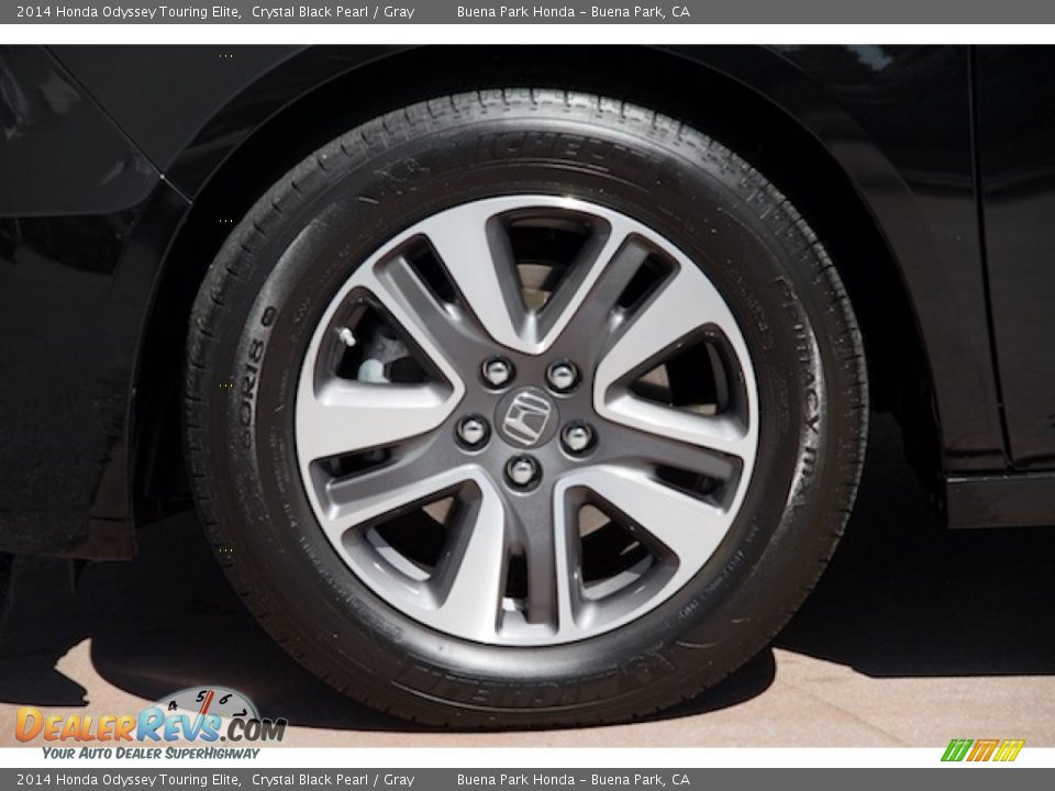 2014 Honda Odyssey Touring Elite Crystal Black Pearl / Gray Photo #35