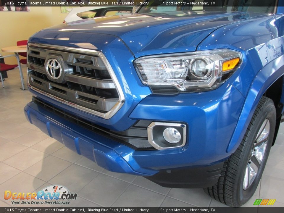 2016 Toyota Tacoma Limited Double Cab 4x4 Blazing Blue Pearl / Limited Hickory Photo #10