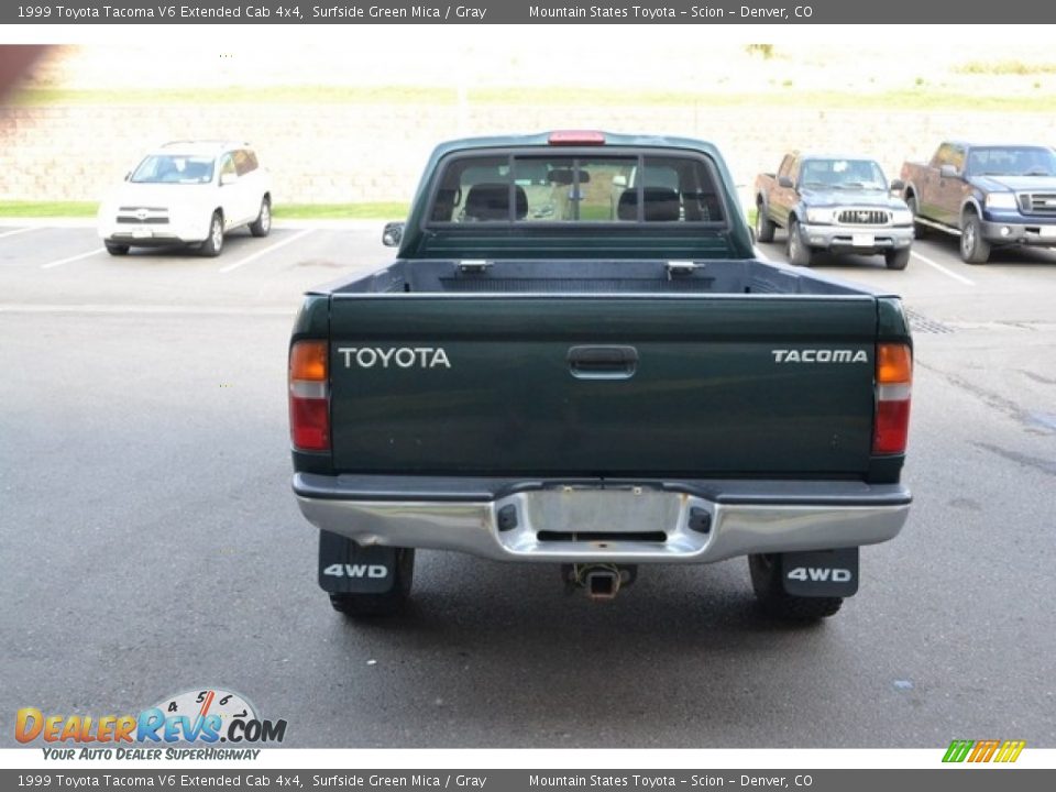 1999 Toyota Tacoma V6 Extended Cab 4x4 Surfside Green Mica / Gray Photo #3