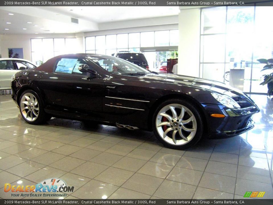2009 Mercedes-Benz SLR McLaren Roadster Crystal Cassiterite Black Metallic / 300SL Red Photo #2