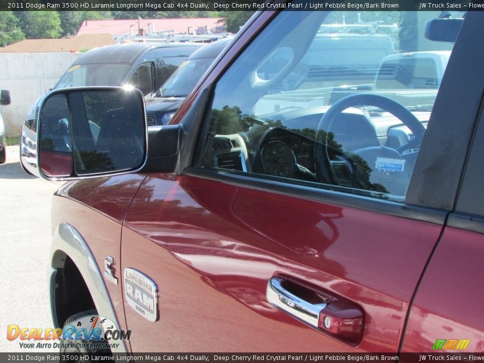 2011 Dodge Ram 3500 HD Laramie Longhorn Mega Cab 4x4 Dually Deep Cherry Red Crystal Pearl / Light Pebble Beige/Bark Brown Photo #16