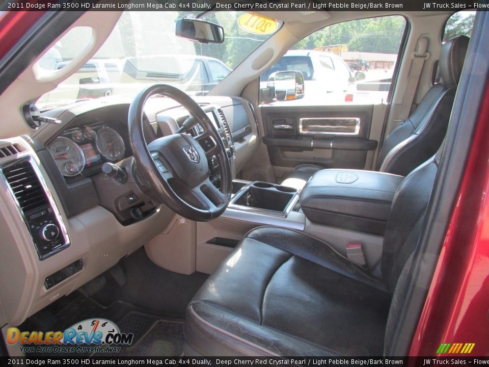 2011 Dodge Ram 3500 HD Laramie Longhorn Mega Cab 4x4 Dually Deep Cherry Red Crystal Pearl / Light Pebble Beige/Bark Brown Photo #19