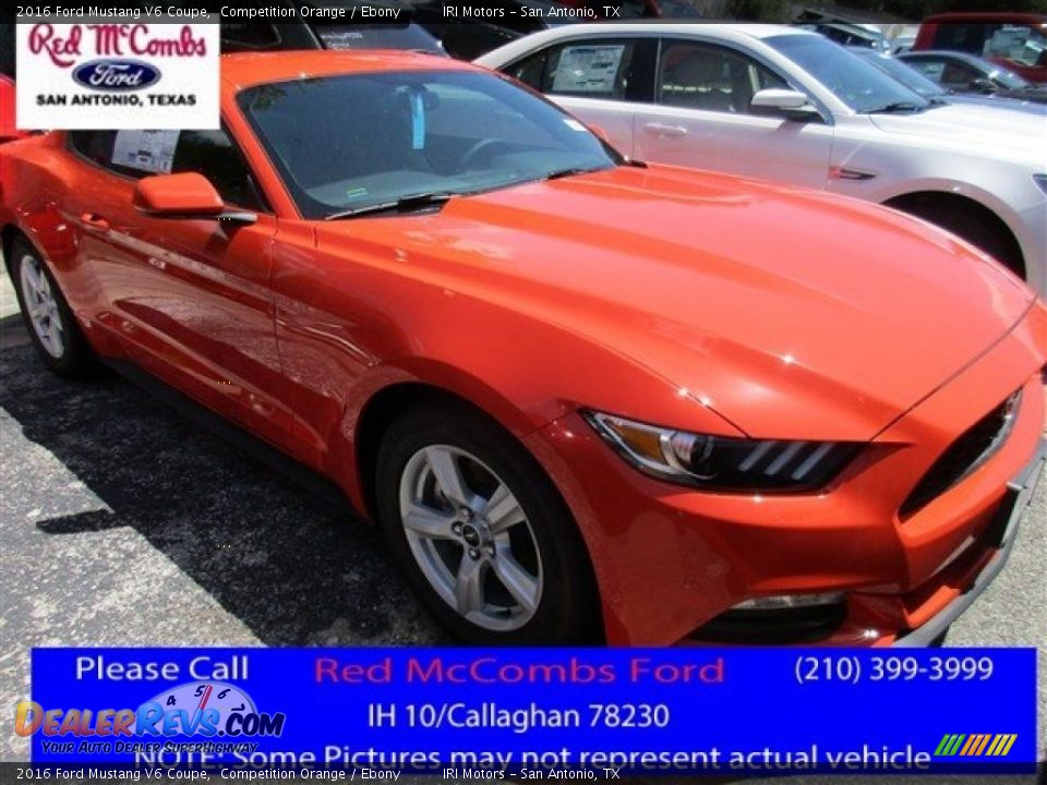 2016 Ford Mustang V6 Coupe Competition Orange / Ebony Photo #1