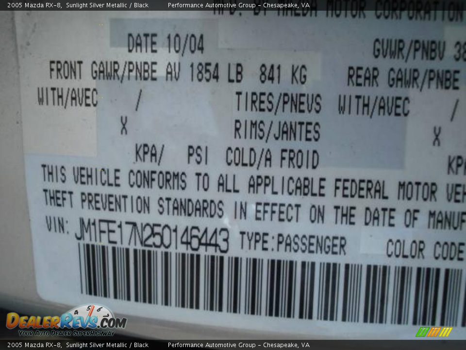 2005 Mazda RX-8 Sunlight Silver Metallic / Black Photo #16