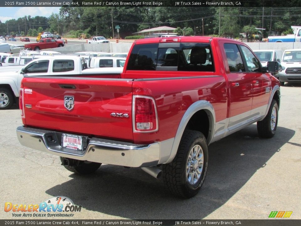 2015 Ram 2500 Laramie Crew Cab 4x4 Flame Red / Canyon Brown/Light Frost Beige Photo #6