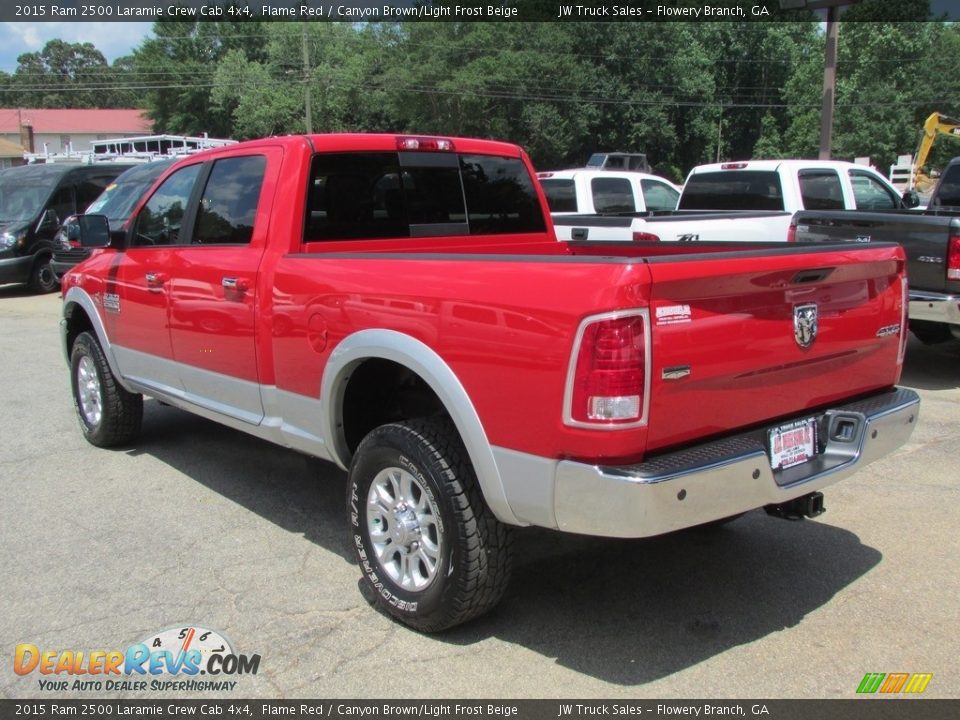2015 Ram 2500 Laramie Crew Cab 4x4 Flame Red / Canyon Brown/Light Frost Beige Photo #8