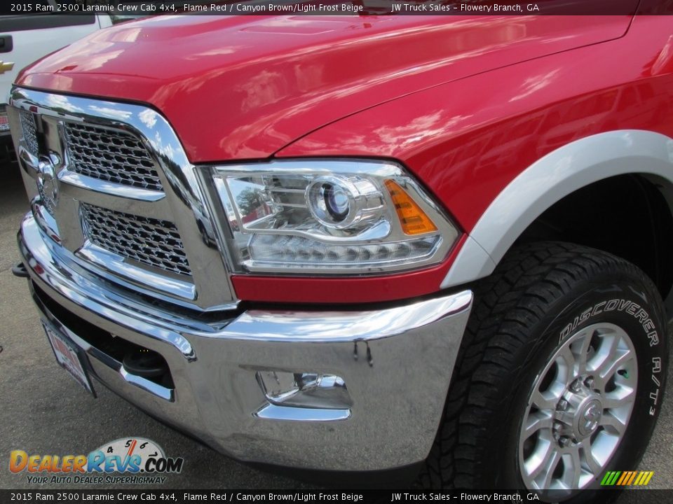 2015 Ram 2500 Laramie Crew Cab 4x4 Flame Red / Canyon Brown/Light Frost Beige Photo #14