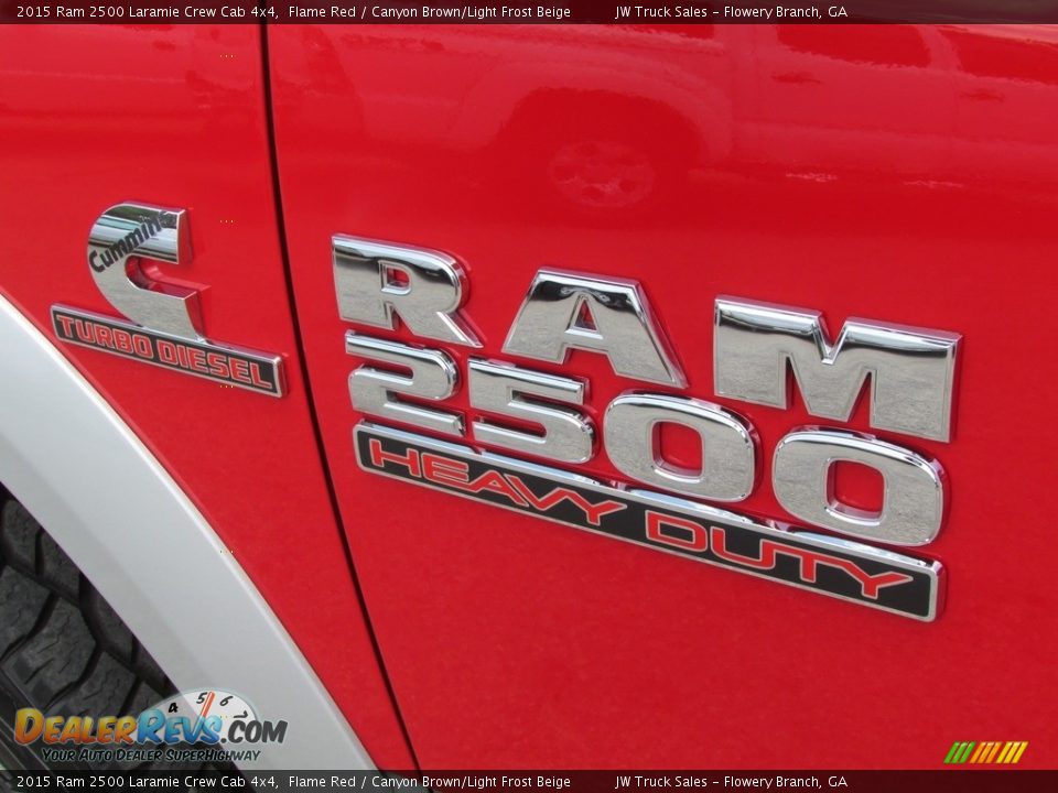 2015 Ram 2500 Laramie Crew Cab 4x4 Flame Red / Canyon Brown/Light Frost Beige Photo #15