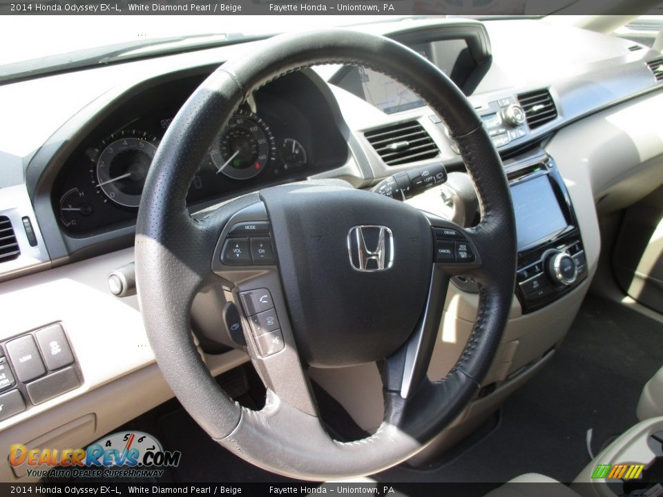 2014 Honda Odyssey EX-L White Diamond Pearl / Beige Photo #12