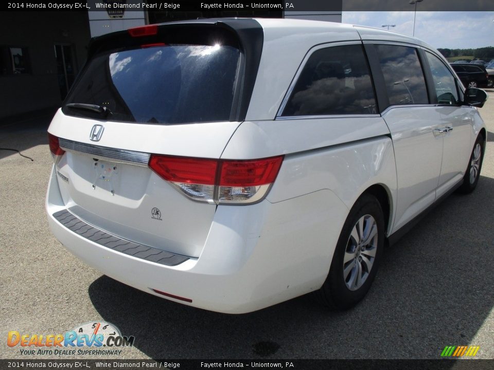 2014 Honda Odyssey EX-L White Diamond Pearl / Beige Photo #18