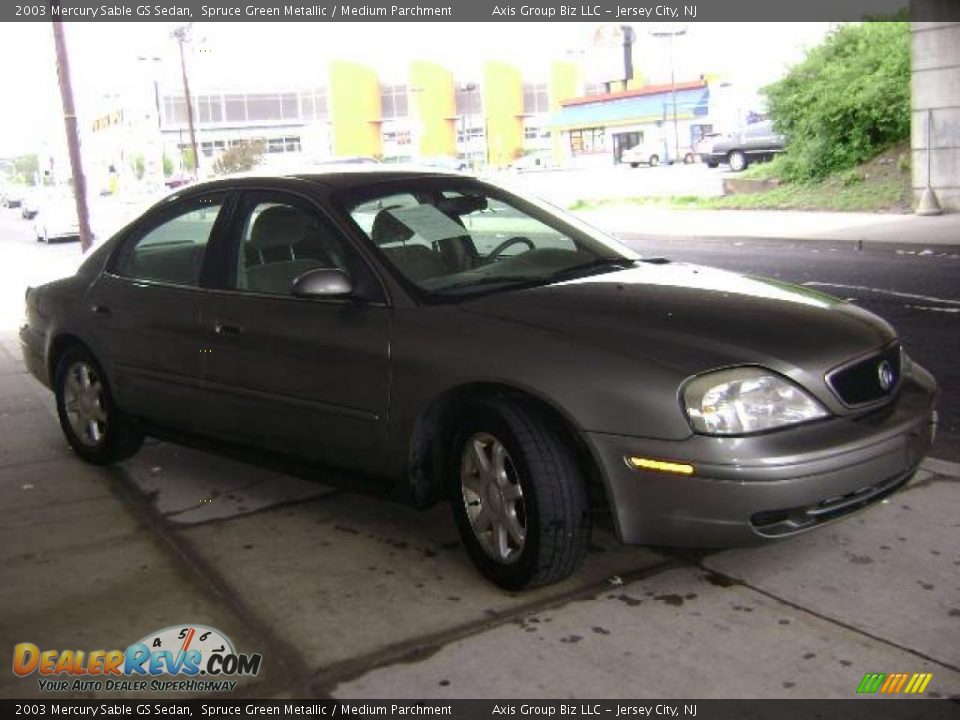 2003 Mercury Sable GS Sedan Spruce Green Metallic / Medium Parchment Photo #4