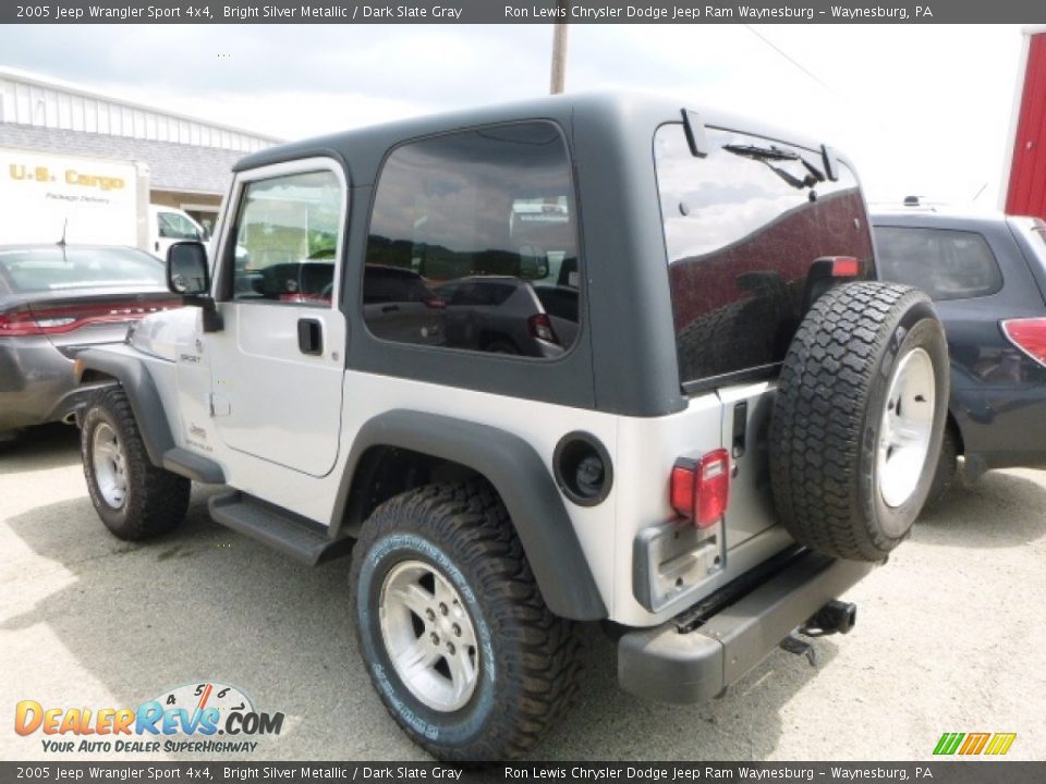 2005 Jeep Wrangler Sport 4x4 Bright Silver Metallic / Dark Slate Gray Photo #4