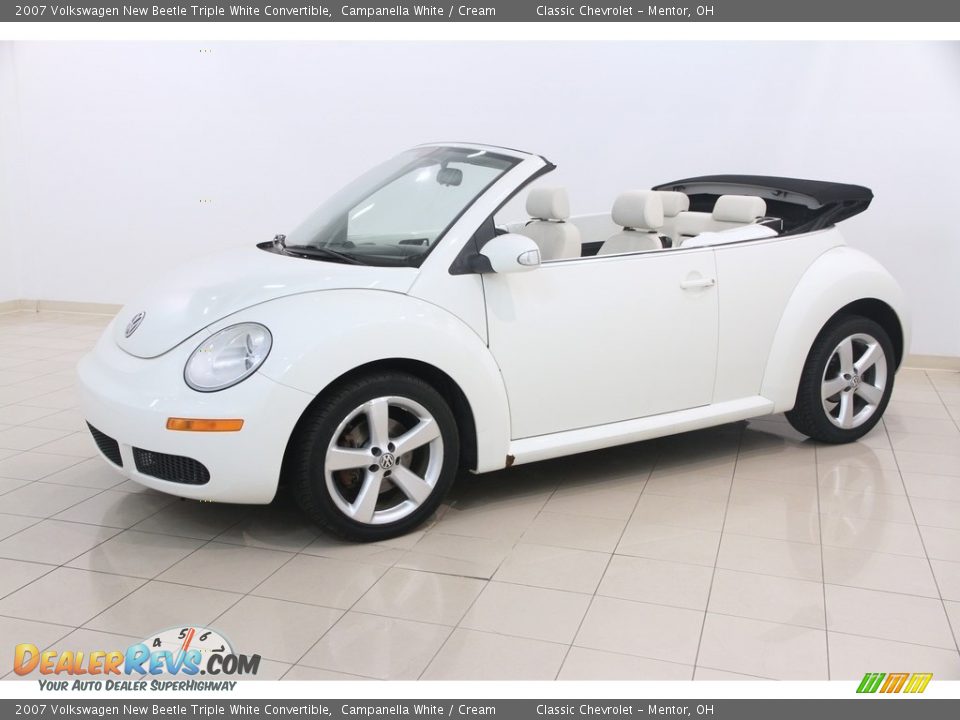 2007 Volkswagen New Beetle Triple White Convertible Campanella White / Cream Photo #3