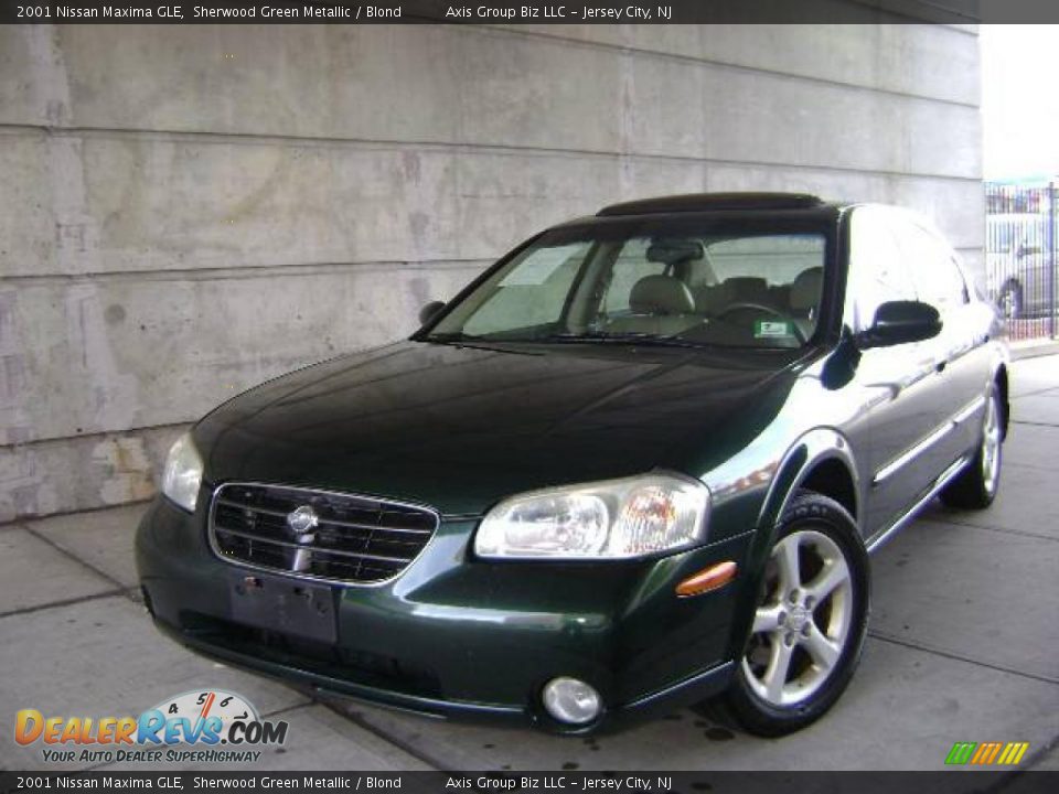 2001 Nissan Maxima GLE Sherwood Green Metallic / Blond Photo #3