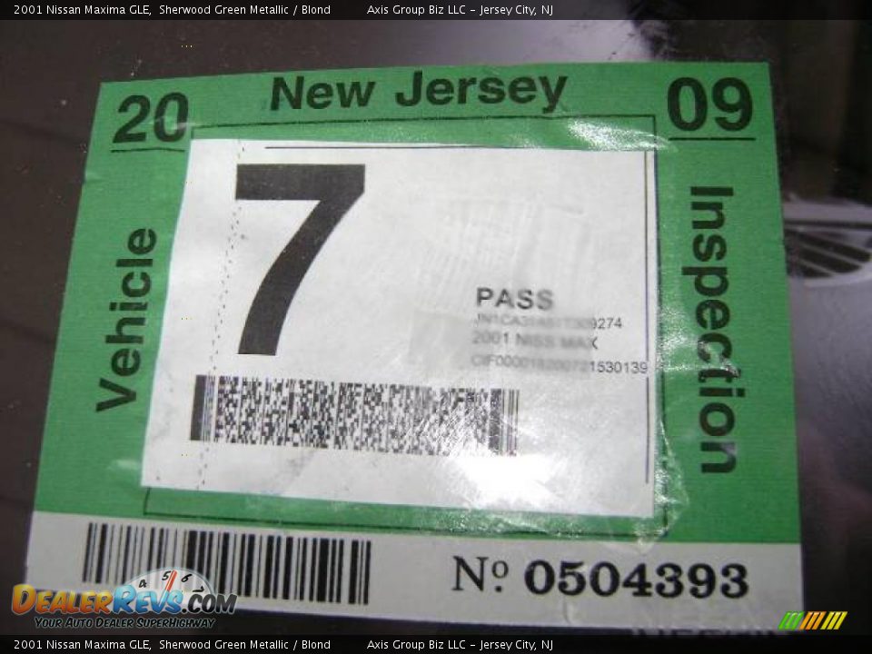 2001 Nissan Maxima GLE Sherwood Green Metallic / Blond Photo #11